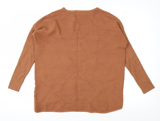 LAETITA Womens Brown   Basic T-Shirt Size M