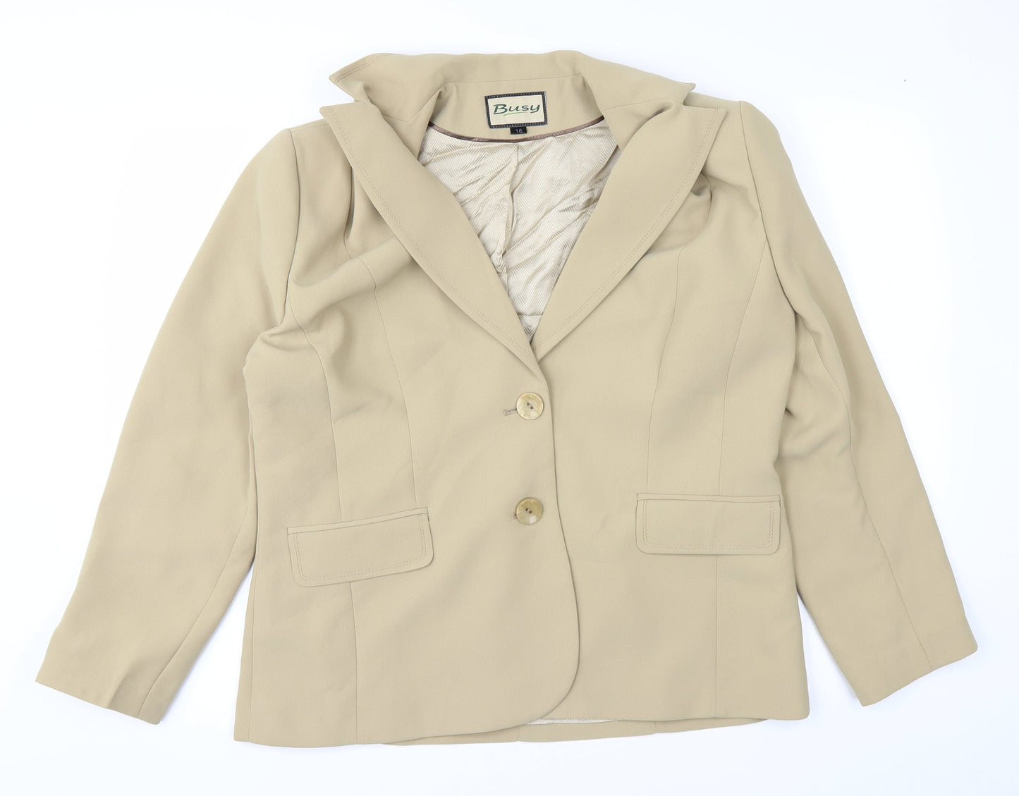 busy Womens Yellow   Jacket  Size 16