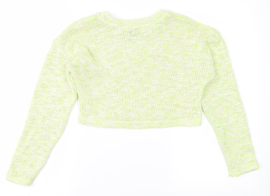 New Look Girls White  Knit Cropped T-Shirt Size 10-11 Years