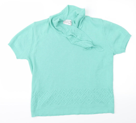 IM STITCHES Womens Blue  Knit Basic T-Shirt Size 16