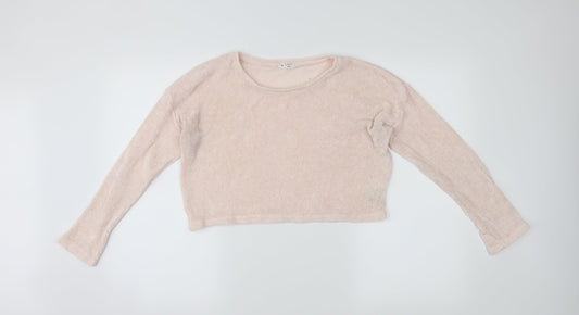 Candy Couture Girls Pink   Pullover Jumper Size 13 Years  - Cropped