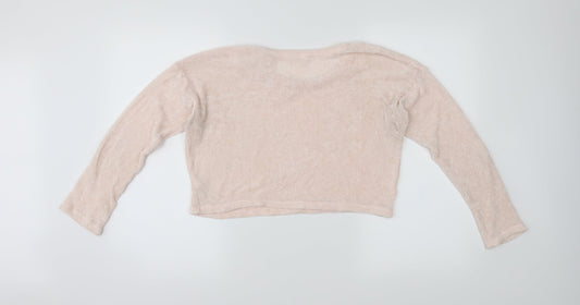 Candy Couture Girls Pink   Pullover Jumper Size 13 Years  - Cropped