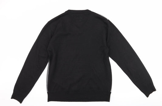 River Road Mens Black Argyle/Diamond  Pullover Jumper Size M