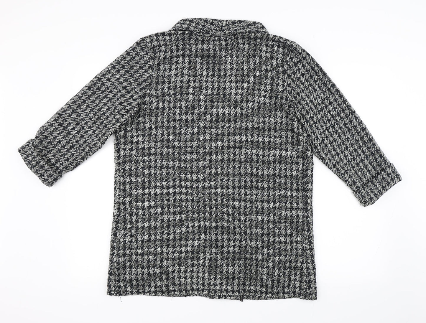 River Island Womens Black Houndstooth  Jacket Blazer Size 14