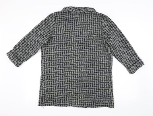 River Island Womens Black Houndstooth  Jacket Blazer Size 14