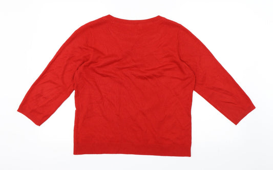 Marks and Spencer Womens Red   Pullover Jumper Size 14
