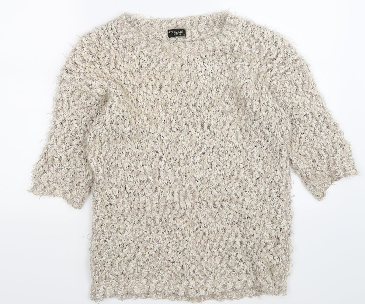 Additional front view of the originals women’s brown knit jumper, size M