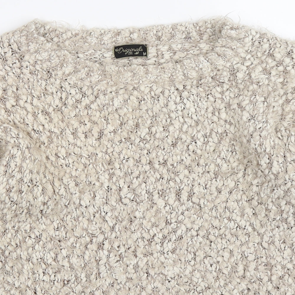 Close-up detail of the originals women’s brown knit jumper, size M