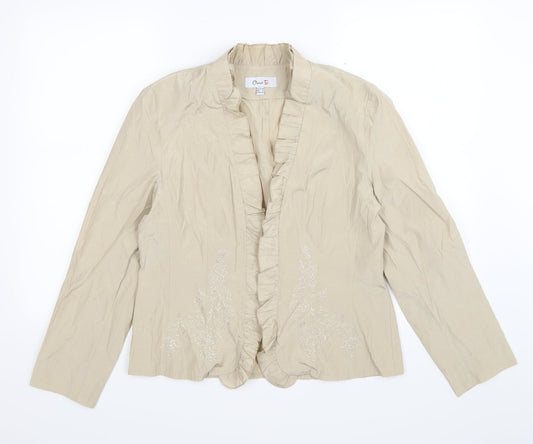 oscar B Womens Beige Floral  Jacket  Size 12