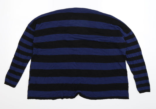 suzy d Womens Blue Striped Knit Pullover Jumper Size S