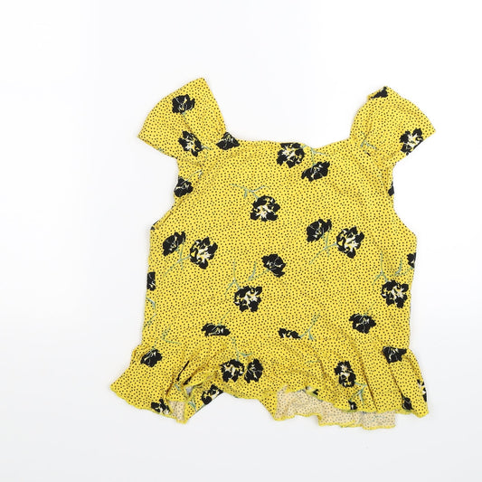 River Island Womens Yellow Floral  Tunic Tank Size 10