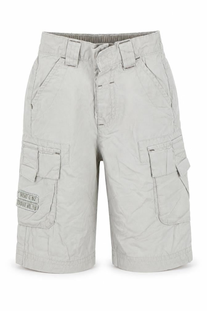Front view of Next boys’ beige cargo trousers, size 12, months - shorts