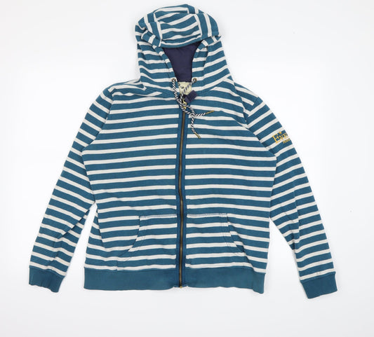Equestrian Womens Blue Striped  Full Zip Jumper Size 12