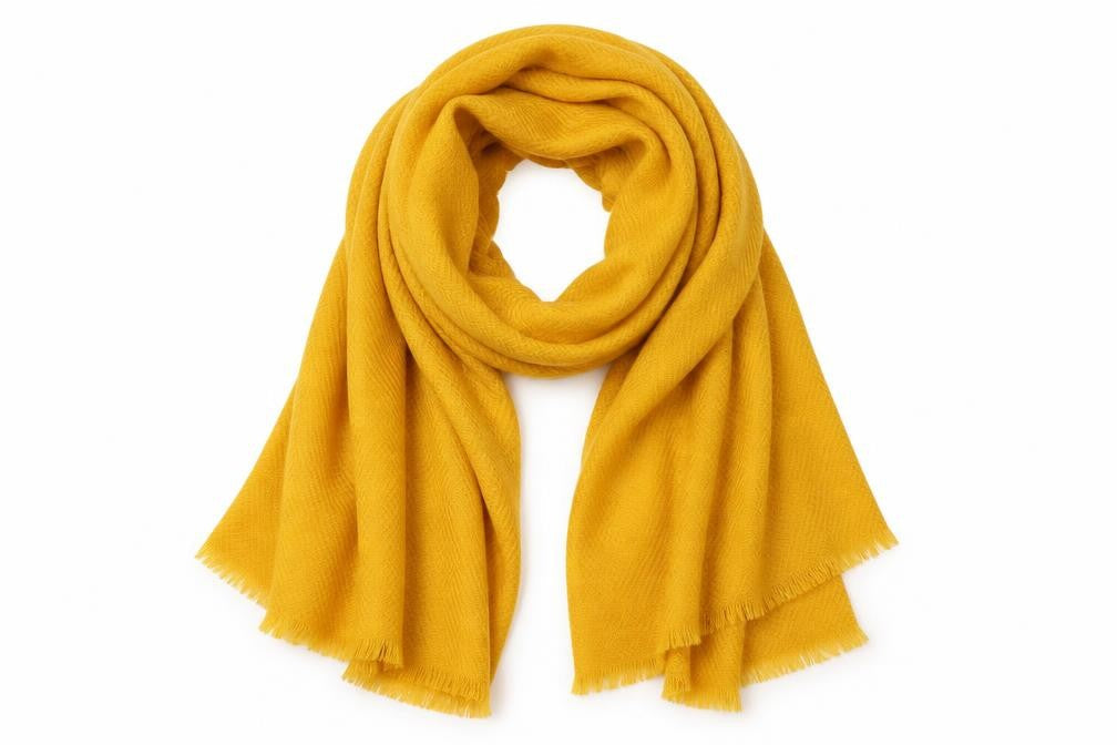 Front view of Preworn women’s yellow shawl/wrap