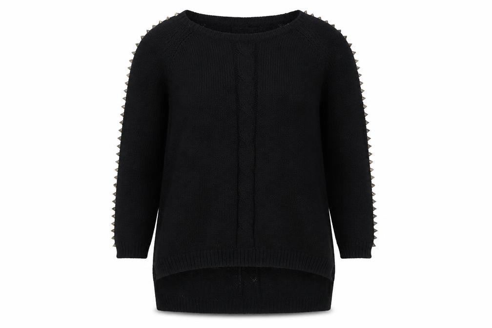 Front view of Vintage Havana women’s black knit jumper, size M