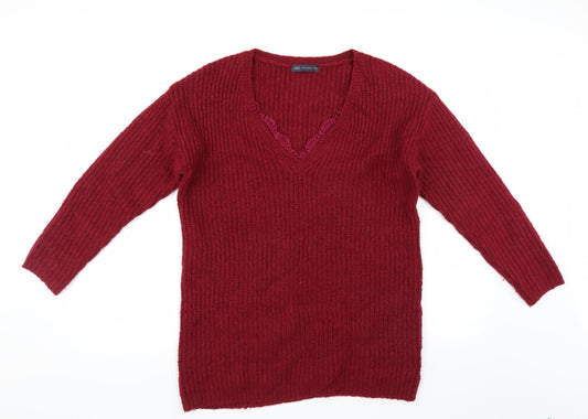 Marks and Spencer Womens Red   Pullover Jumper Size 10