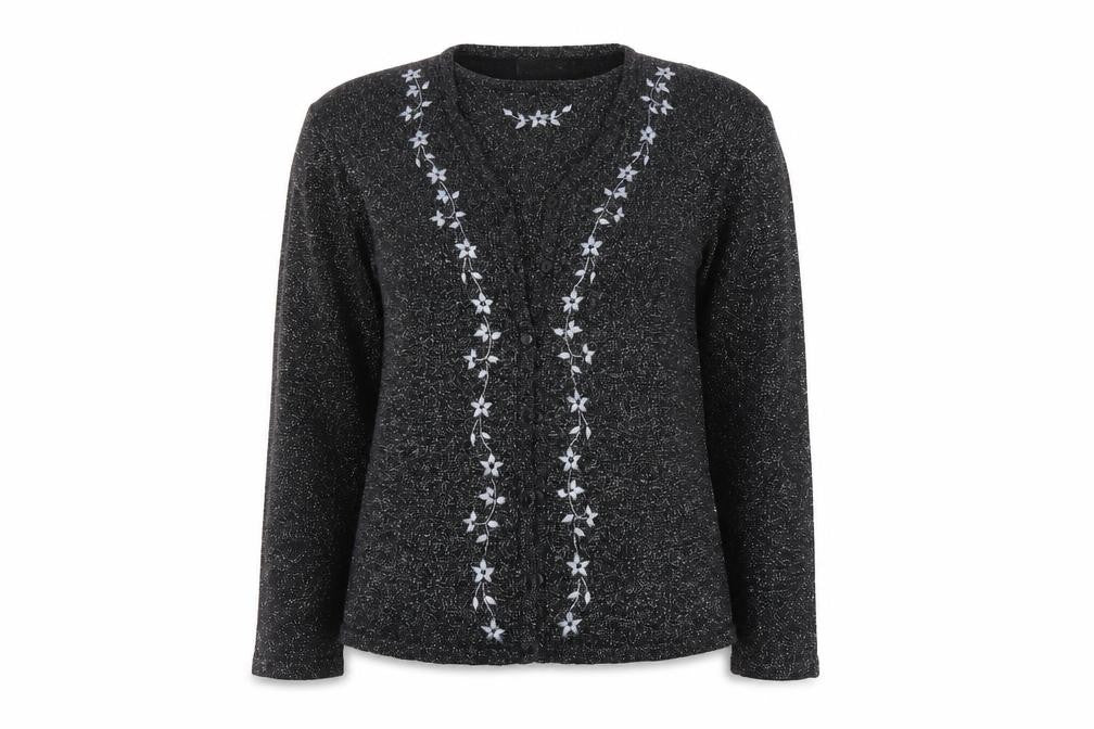 Front view of Le Bon Marché women’s black jumper, size L