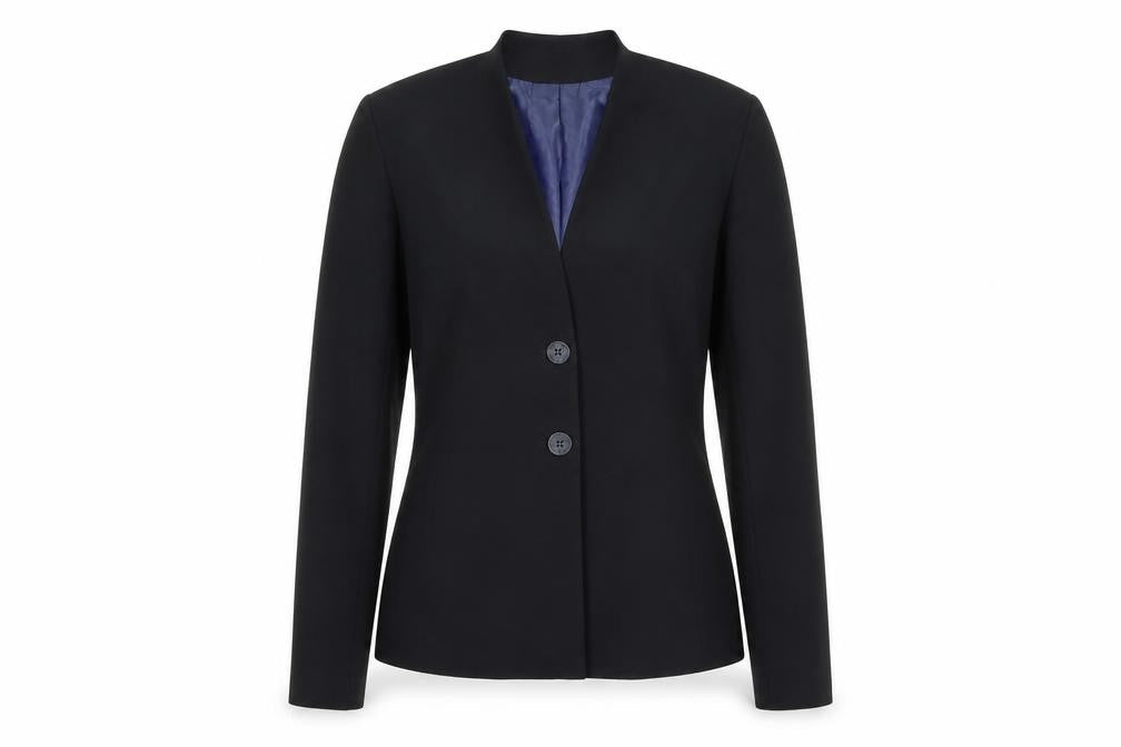 Front view of Meltemi women’s black jacket suit jacket, size UK 10
