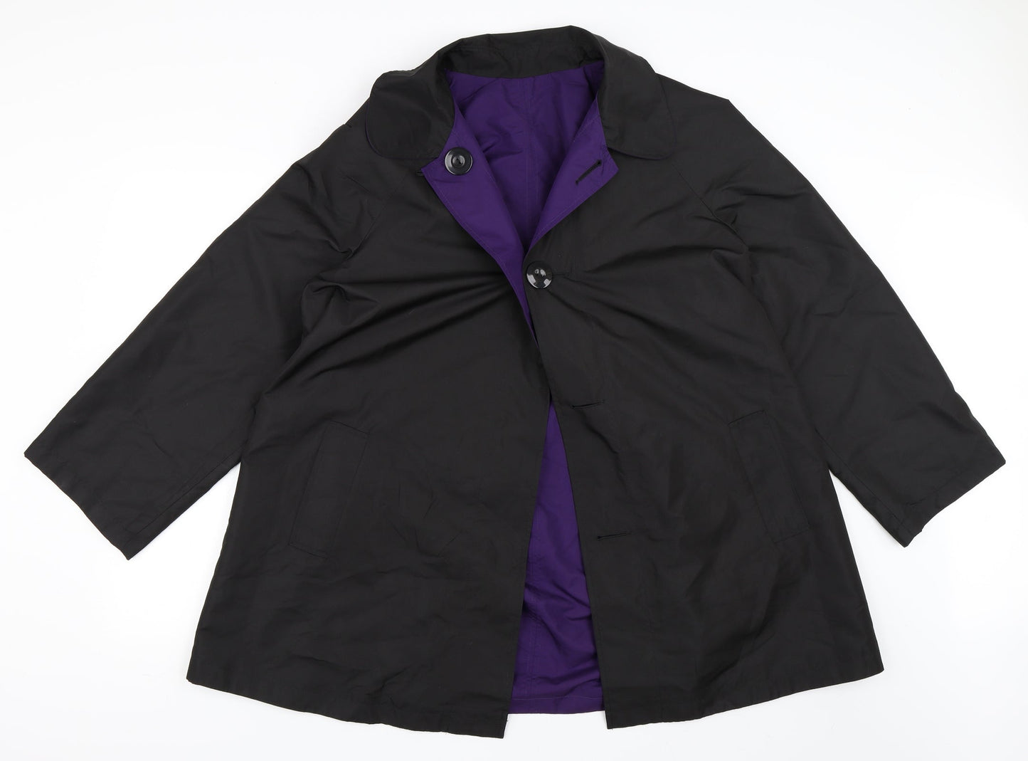 Preworn Womens Black   Rain Coat Coat Size XL  - Reversible Coat