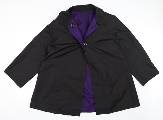 Preworn Womens Black   Rain Coat Coat Size XL  - Reversible Coat