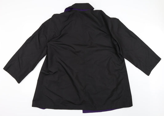 Preworn Womens Black   Rain Coat Coat Size XL  - Reversible Coat