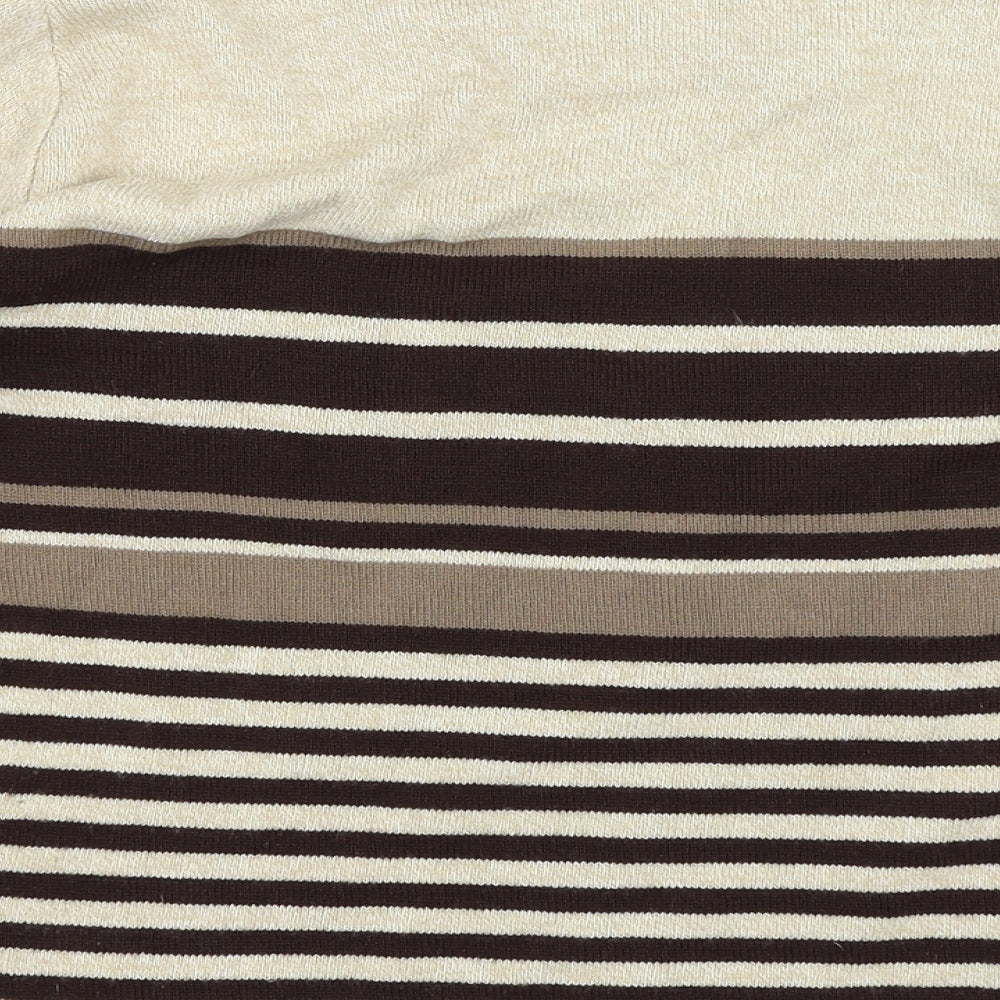 Lizzi Clarke Womens Beige Striped  Pullover Jumper Size M