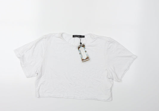 Boohoo Womens White   Basic T-Shirt Size 14