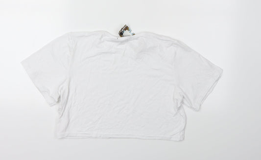Boohoo Womens White   Basic T-Shirt Size 14