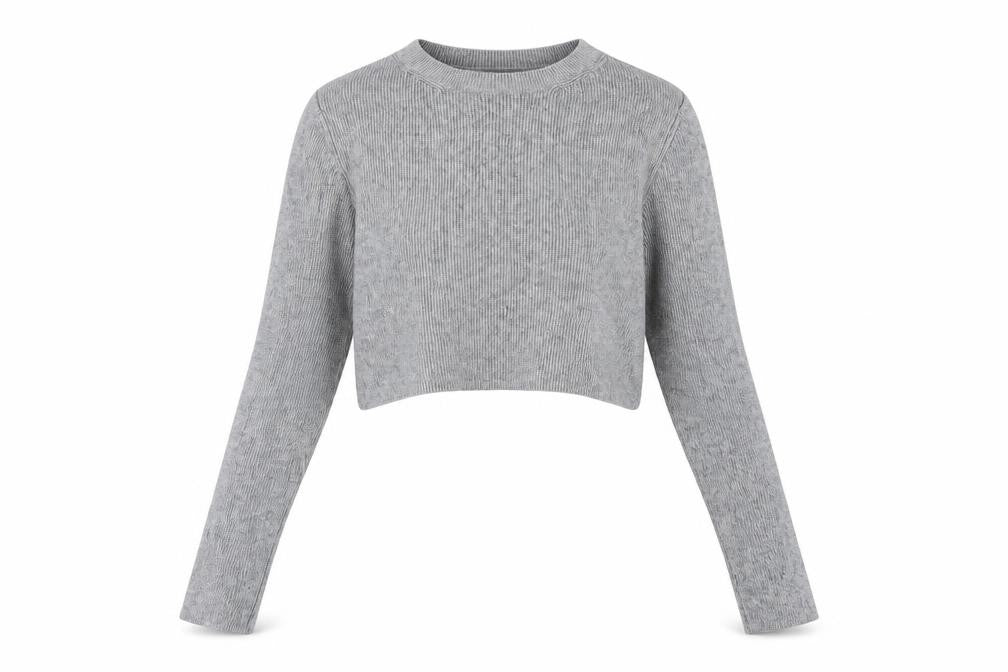 Front view of Topshop women’s grey jumper, size UK 8