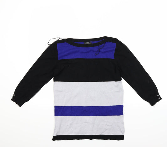 Papaya Womens Blue Striped  Pullover Jumper Size 8