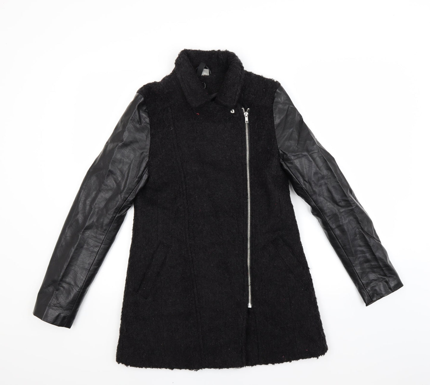 H&M Womens Black   Overcoat Coat Size 6