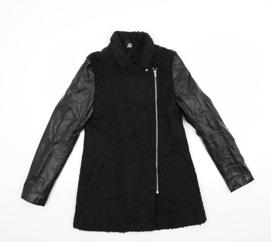 H&M Womens Black   Overcoat Coat Size 6