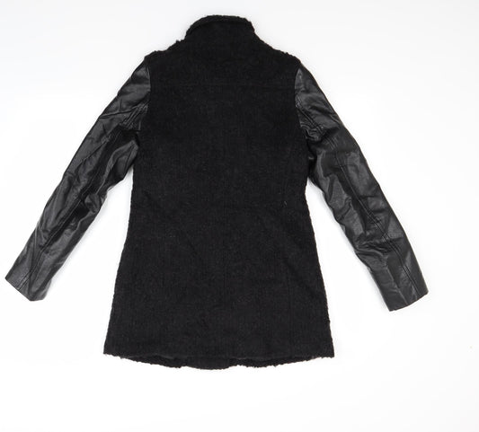 H&M Womens Black   Overcoat Coat Size 6