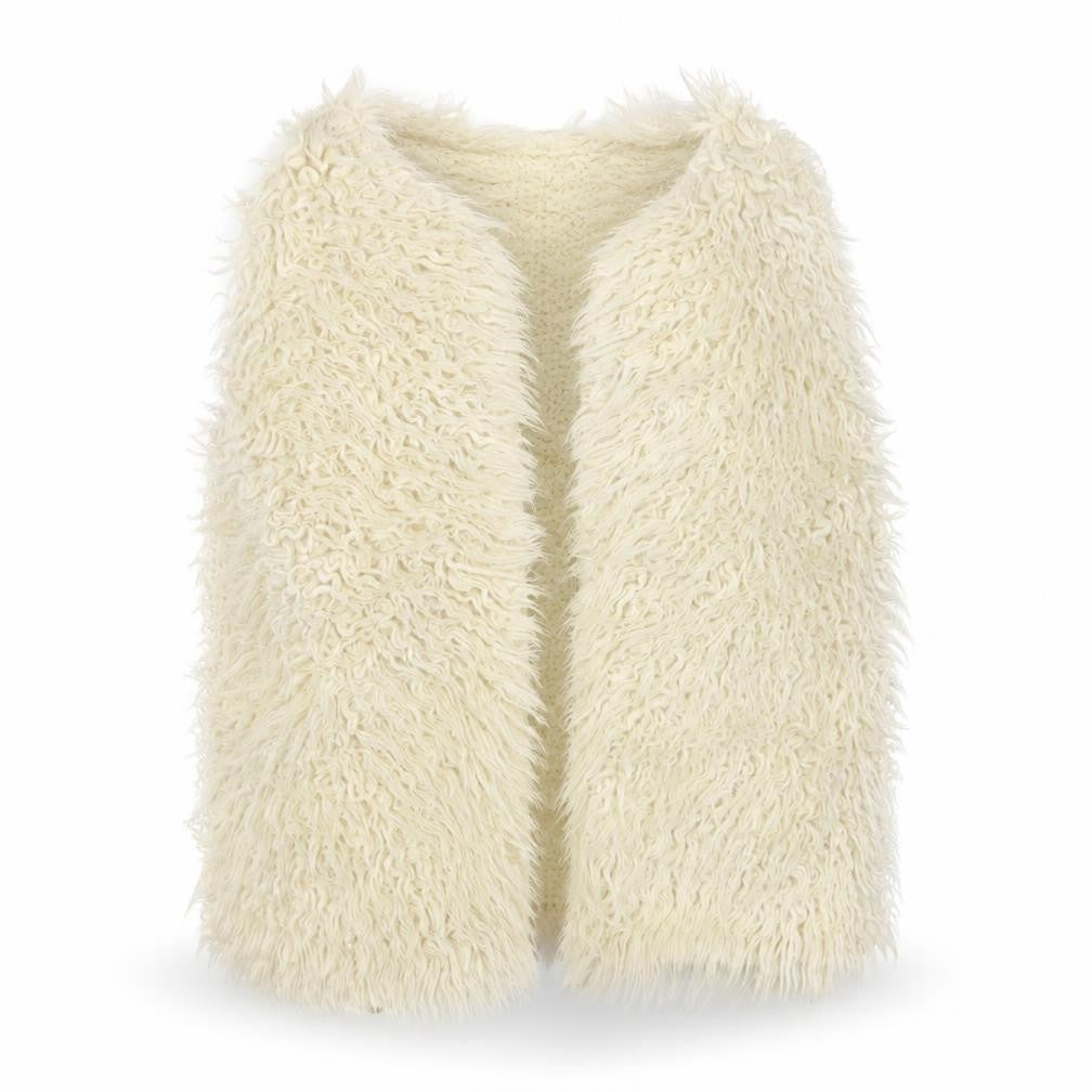 Front view of Preworn girls’ beige gilet coat, size 5-6, years