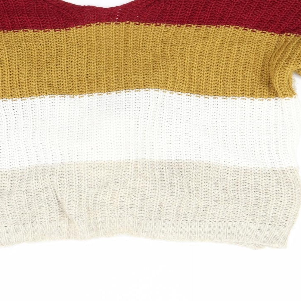 Preworn Womens Multicoloured Striped  Pullover Jumper Size 16