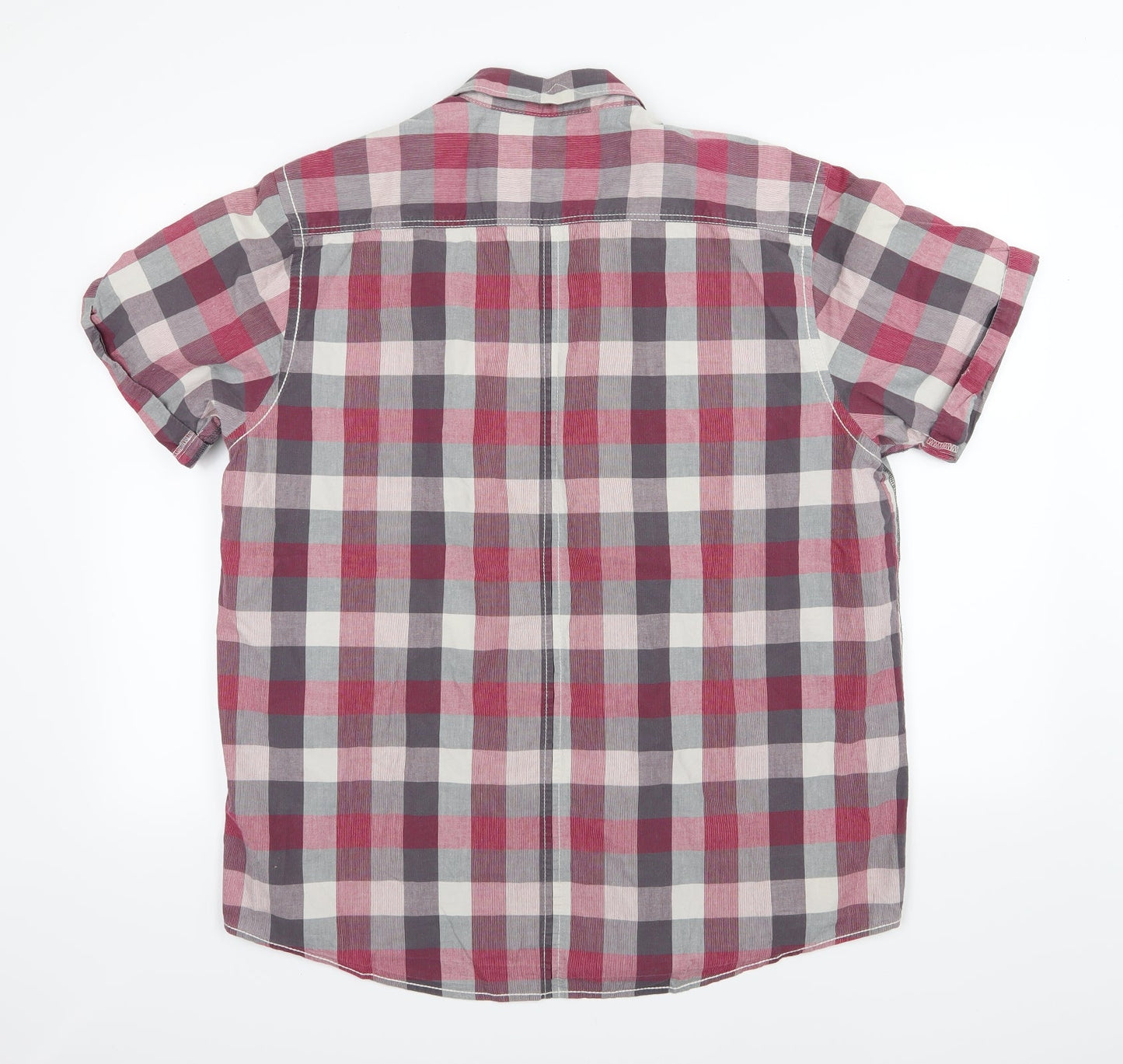Cherokee Mens Red Striped Woven  Button-Up Size XL