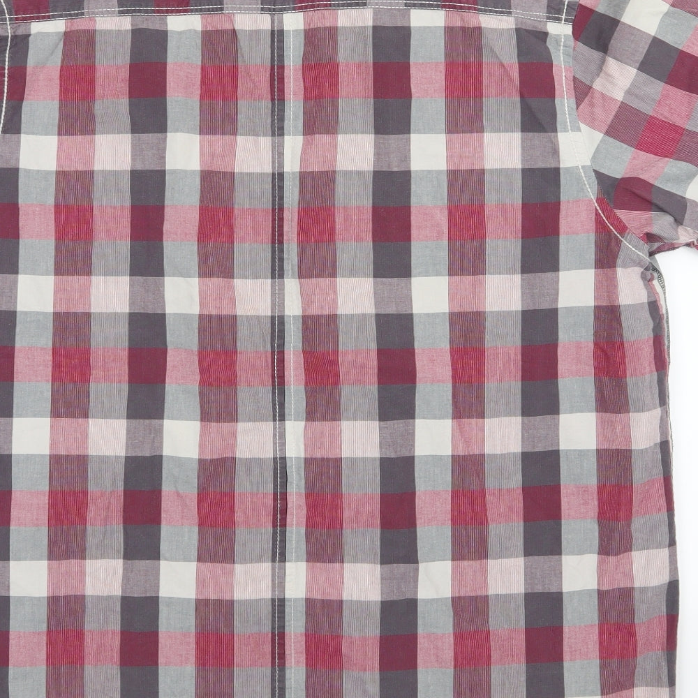 Cherokee Mens Red Striped Woven  Button-Up Size XL