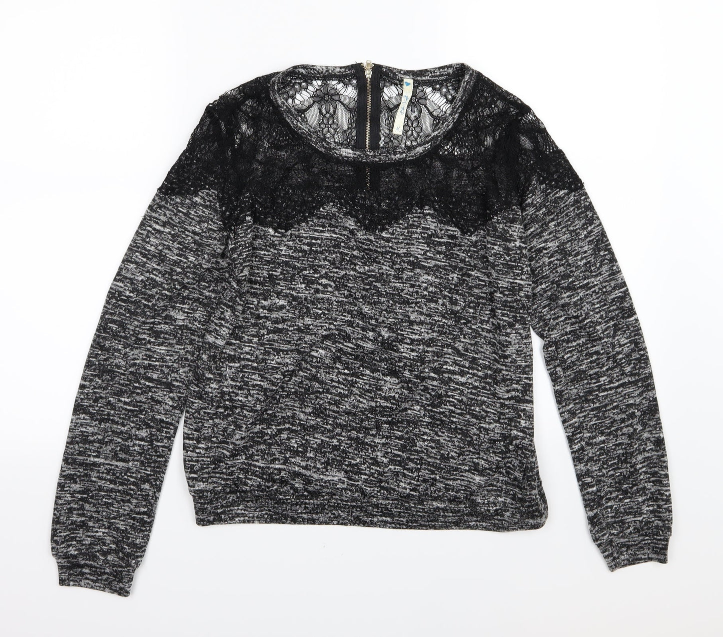 Blue Vanilla Womens Grey  Knit Pullover Jumper Size M