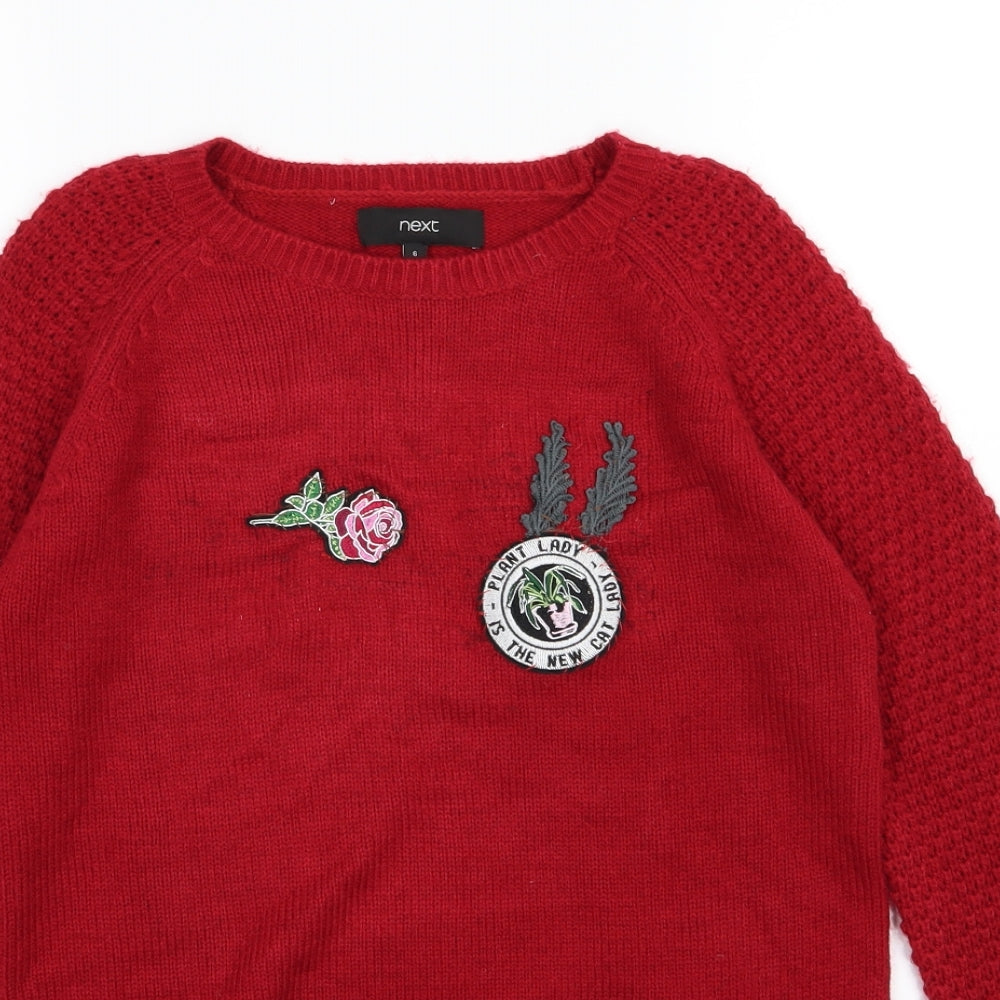 NEXT Womens Red  Knit Pullover Jumper Size 6