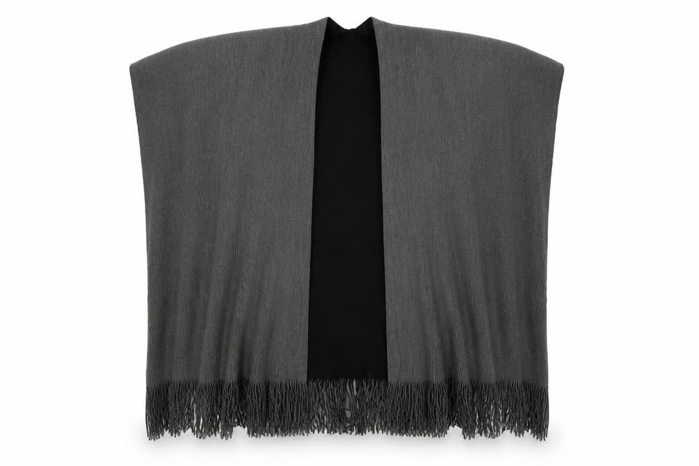 Front view of Preworn women’s grey shawl/wrap