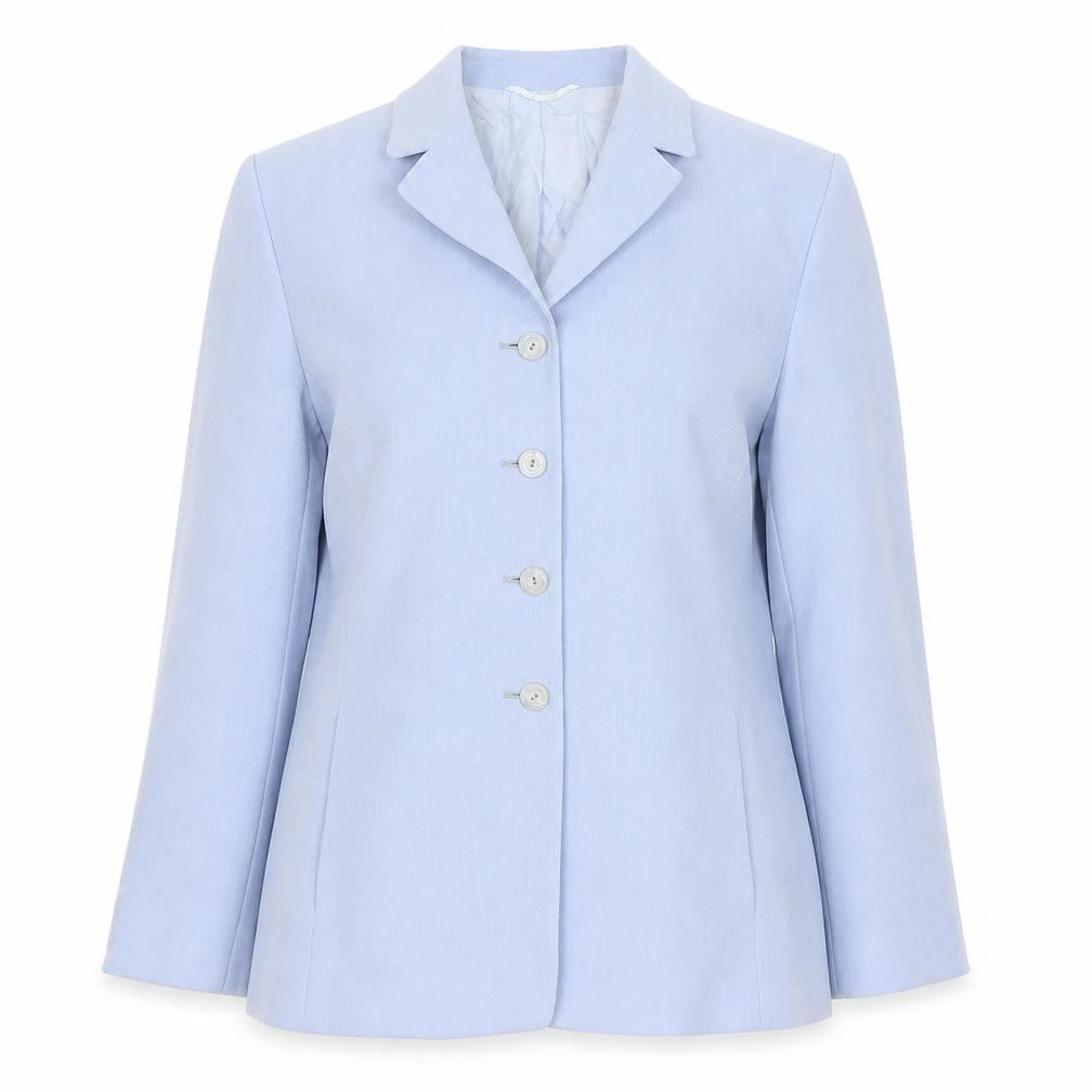 Front view of Marcona women’s blue jacket suit jacket, size UK 12