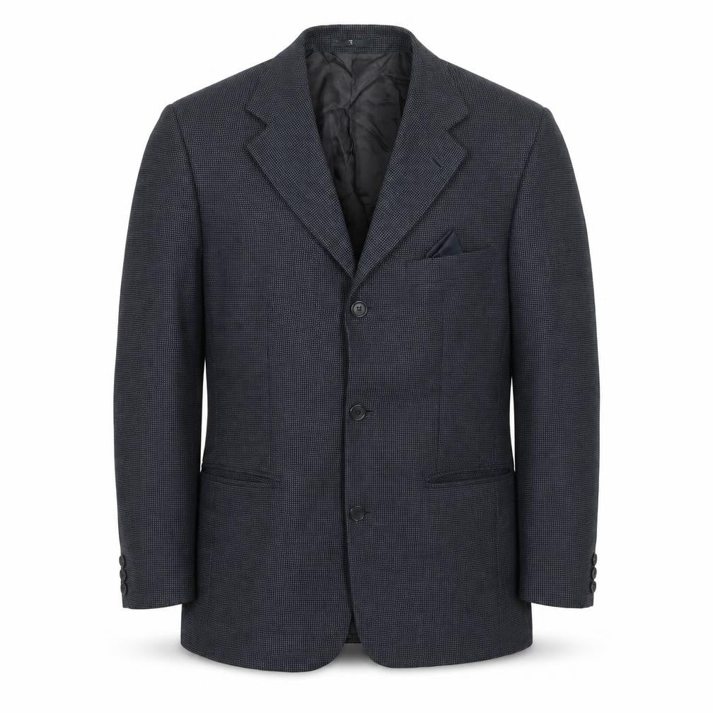 Front view of Kartel men’s blue jacket suit jacket, size 38