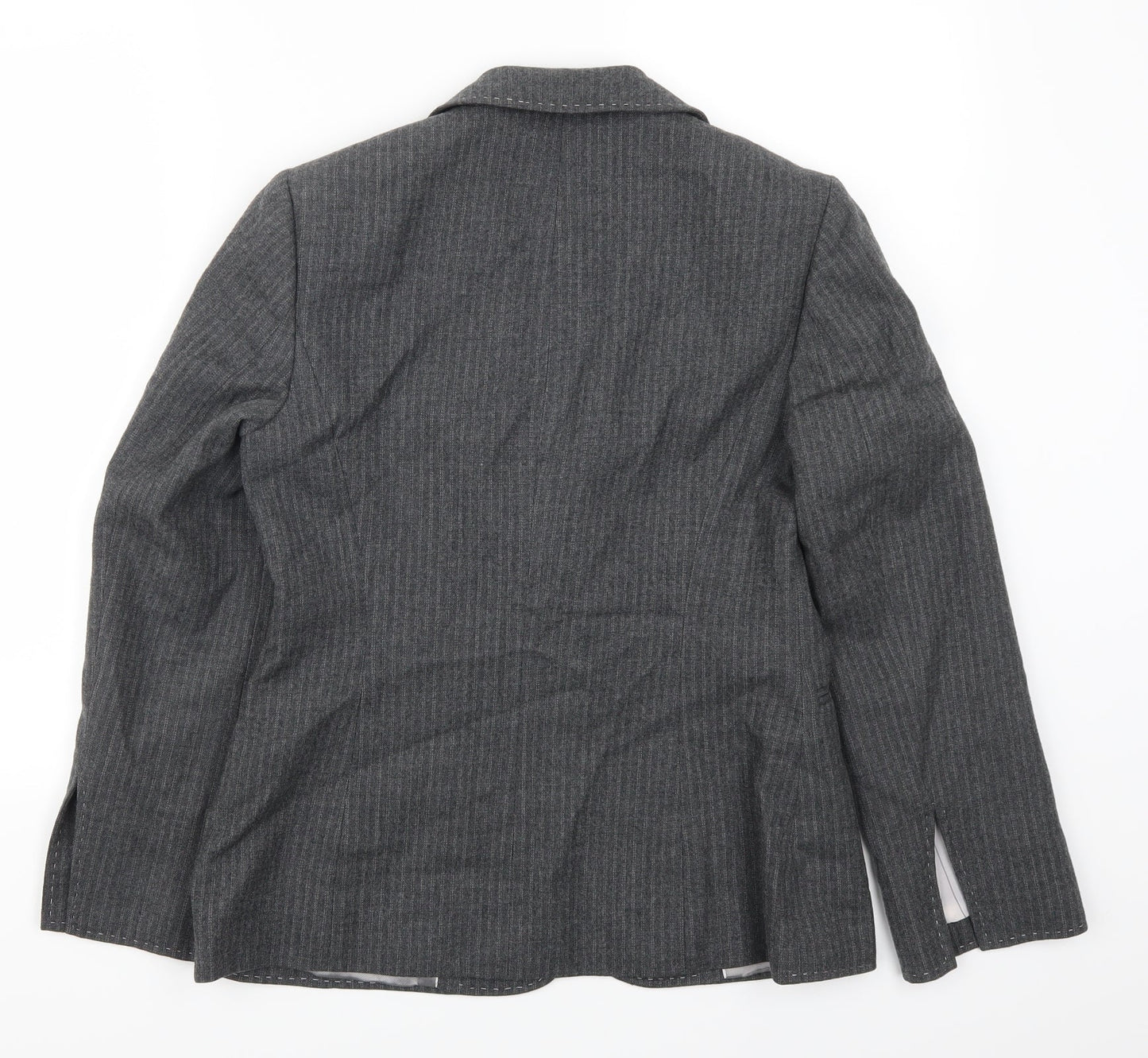 Precis Womens Grey Striped  Jacket Suit Jacket Size 10