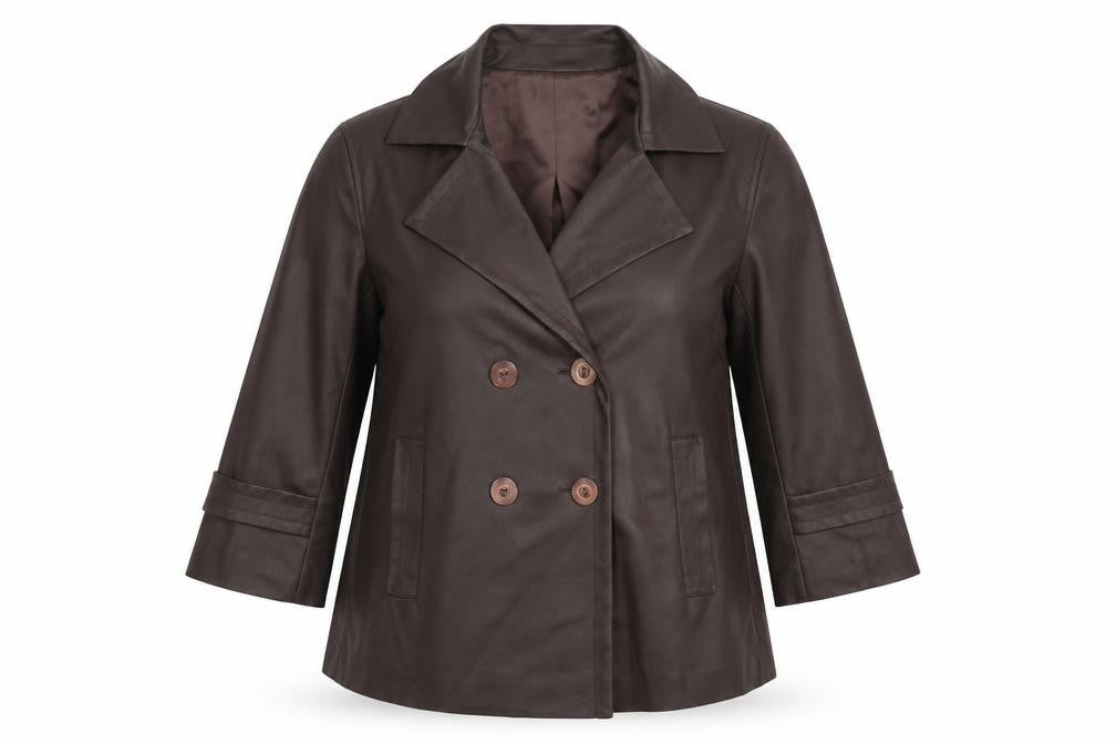 Front view of Joanna Hope women’s brown jacket, size UK 14