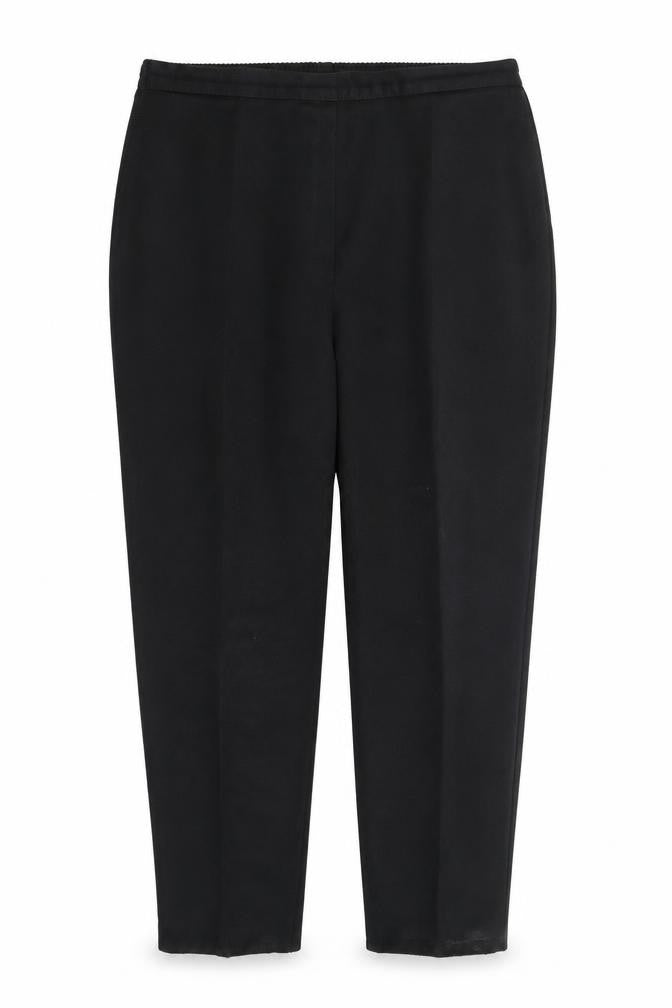 Front view of C&A women’s black trousers, size UK 16, 26-inch leg