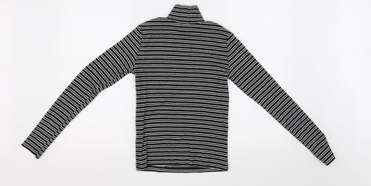 Zara Womens White Striped  Basic T-Shirt Size 6