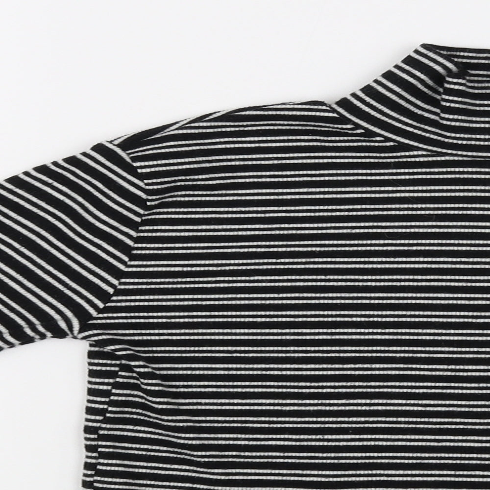 Zara Womens White Striped  Basic T-Shirt Size 6