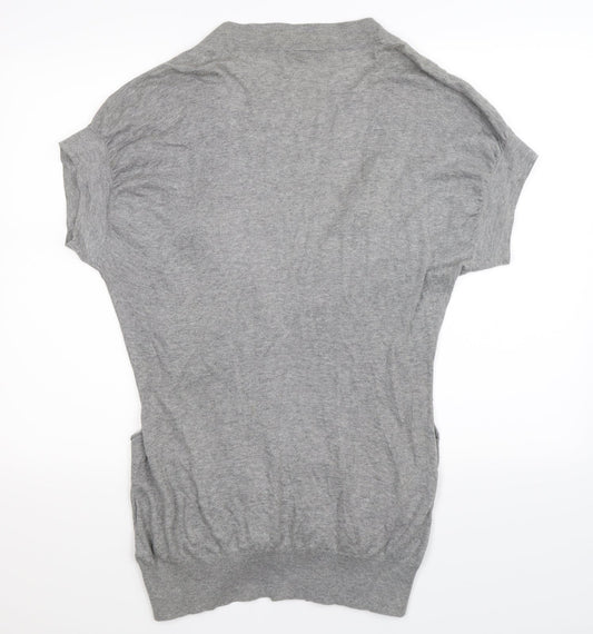 Warehouse Womens Grey  Knit Cardigan Jumper Size 10