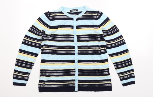 Bonmarché Womens Multicoloured Striped Knit Cardigan Jumper Size XS