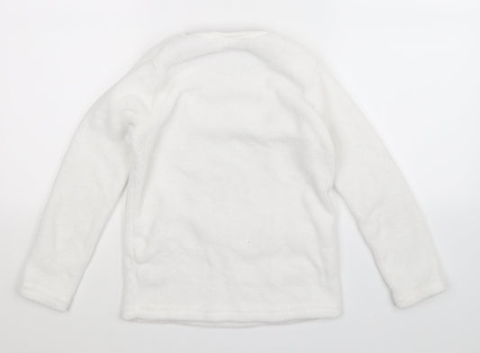 Primark Girls White  Fleece Pullover Sweatshirt Size 9-10 Years  - Minnie Mouse